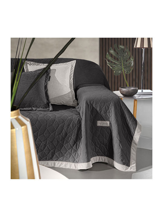 Guy Laroche Avalon Ριχτάρι Πολυθρόνας Βελουτέ 150x170εκ. Carbon