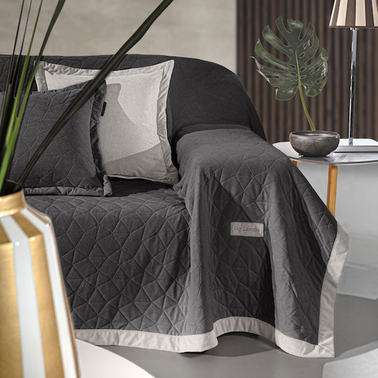 Guy Laroche Avalon Cuvertură Pentru Canapea De Fotoliu Catifea 150x170cm Carbon