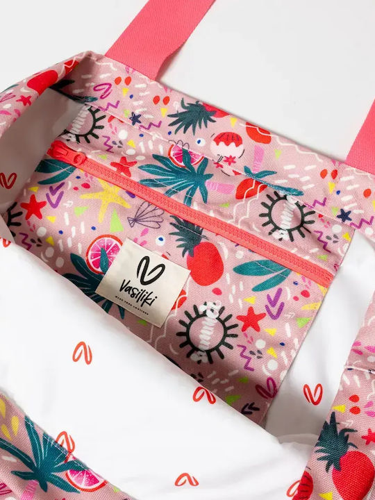 Vasiliki Fabric Beach Bag Pink Vasiliki Fabric Beach Bag Pink