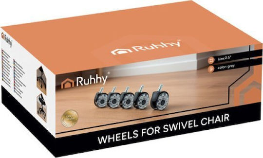 Ruhhy Kit for Office Chair Metallic 5 Pieces 1.1x2.2cm Grey