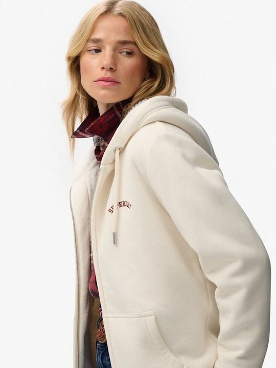 D2 Ovin Women's Sweatshirt Jacket Hooded Ecru