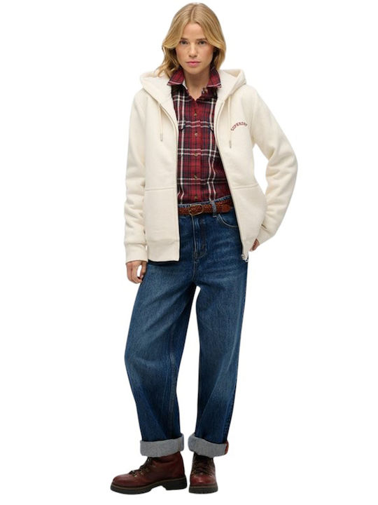 D2 Ovin Women's Sweatshirt Jacket Hooded Ecru