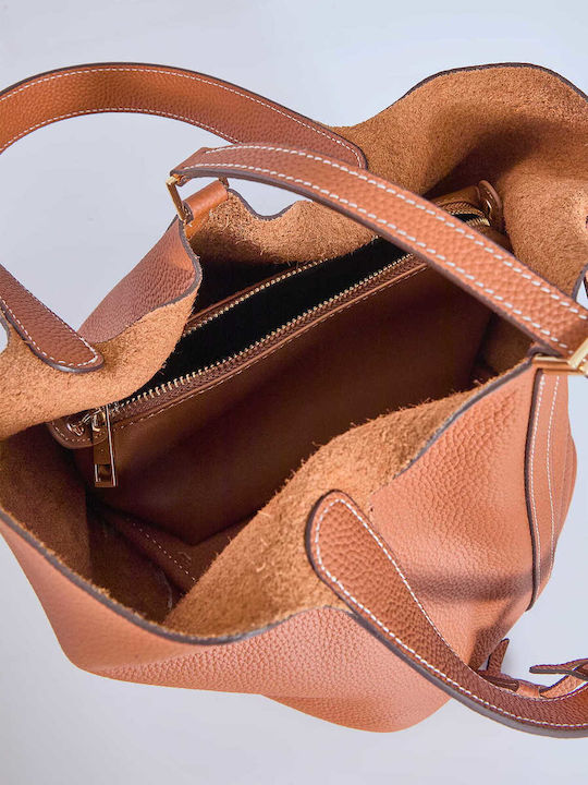 Celestino Women's Artificial Leather Handbag Interior Pouch Tabac Brown