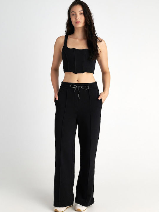 Damen Korsett Bluse mit Trägern Black
