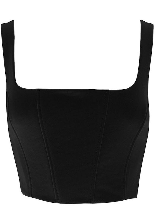 Damen Korsett Bluse mit Trägern Black