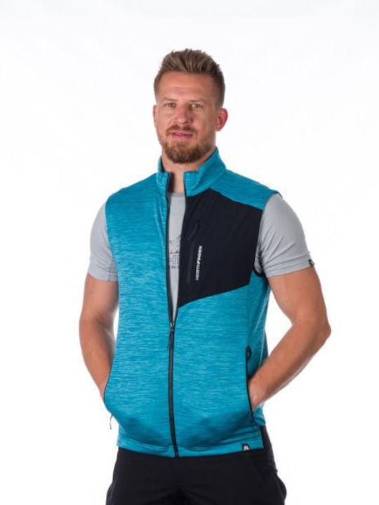Sleeveless Jacket Blue Melange