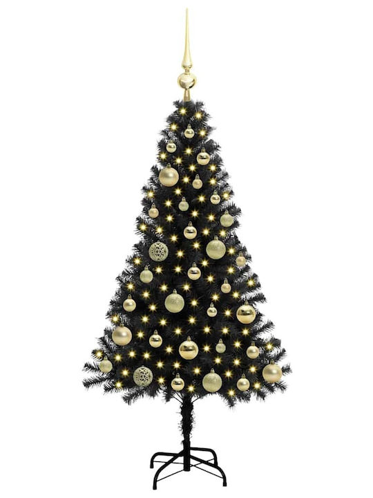 Weihnachtsbaum Basis 120cm mit LED-Beleuchtung Schwarz