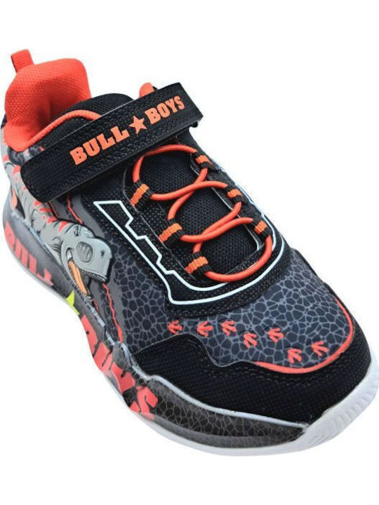T-rex Παιδικά Sneakers με Σκρατς & Φωτάκια Μαύρα