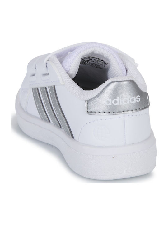 Grand Court 2.0 CF I Kids Sneakers with Hoop & Loop Closure Cloud White / Matte Silver