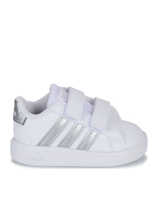 Grand Court 2.0 CF I Kids Sneakers with Hoop & Loop Closure Cloud White / Matte Silver