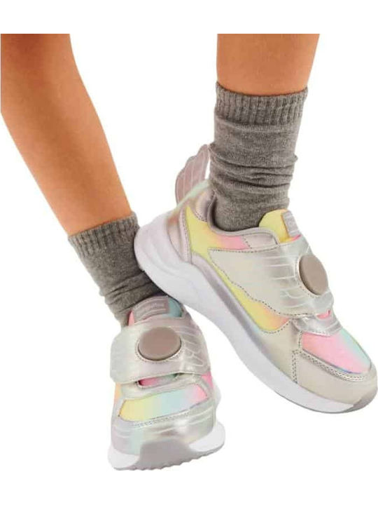 Kids Sneakers with Scratch & Lights Silver