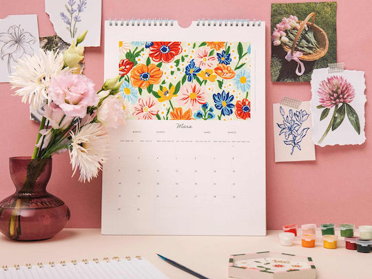 La Petite Épicerie Painting Numbers Monthly Wall Diary 2026 24.5x32.5cm