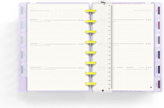 Carchivo Ημερήσιο Planner με Αποσπώμενα Φύλλα Μωβ Παστέλ & Νέον