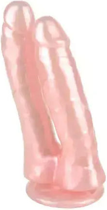 Dildo dublu Cu ventuză Roz