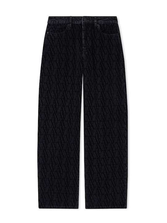 Hoch tailliert Damenjeans in Entspannter Passform Black