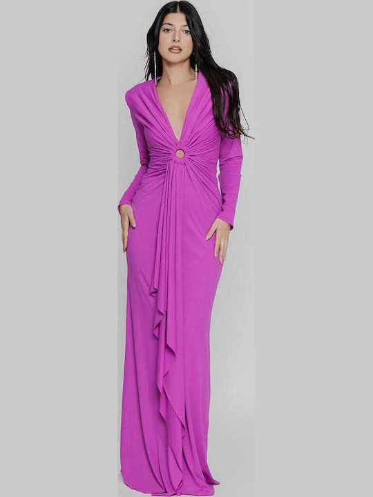 Maxi Kleid für Hochzeit / Taufe Fuchsia