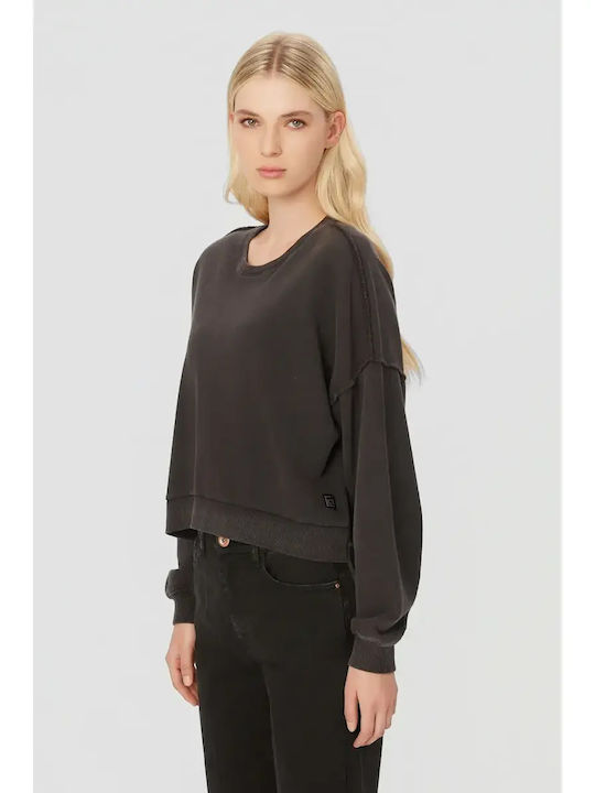 Дълга Дамски Суитшърт Худи Vintage Black