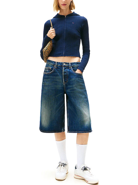 Essential Women's Knitted Cardigan with Zipper Blue