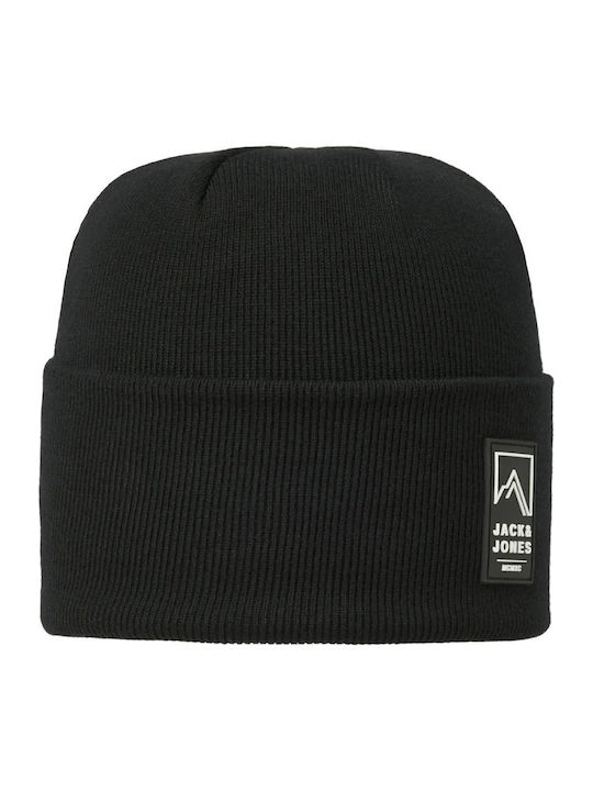 Beanie Unisex Σκούφος Πλεκτός σε Μαύρο χρώμα