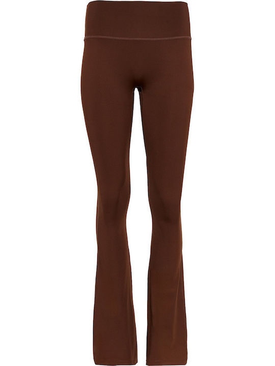 High Waist Sweatpants Flared Brown