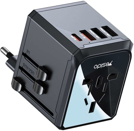 Yesido Steckdosenadapter von Universal zu Universal