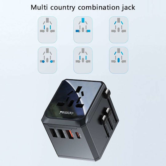 Yesido Steckdosenadapter von Universal zu Universal