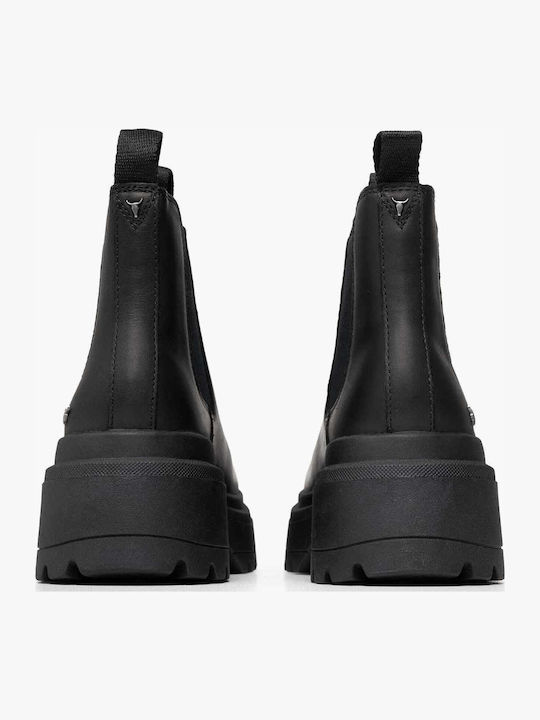 Ghete Dama Bocanci De Piele Negri Booties