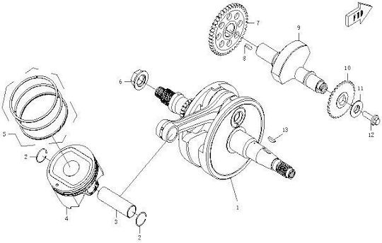 Arbore Cotit ATV Cf Moto 500cc 0180-041000