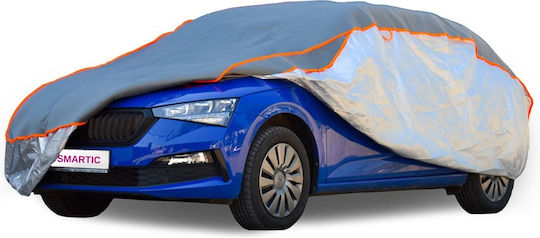 Smartic Husa Auto Sedan Anti-grindină M 430 X 160 X 120 Cm Lacăt Antifurt Rezistentă La Apă Soare Îngheț Praf Ventilație Buzunare Benzi Reflectorizante Geantă De Depozitare Gri