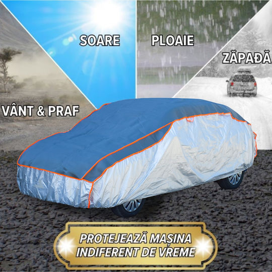 Smartic Husa Auto Sedan Anti-grindină M 430 X 160 X 120 Cm Lacăt Antifurt Rezistentă La Apă Soare Îngheț Praf Ventilație Buzunare Benzi Reflectorizante Geantă De Depozitare Gri
