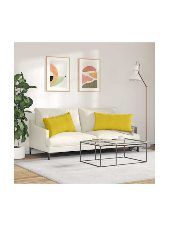 vidaXL Velvet Yellow Sofa Cushion 40x80cm