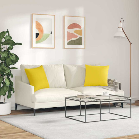 vidaXL Perna Moale Galbenă 2 Bucăți 45x45 cm vidaXL Perna Moale Galbenă 2 Bucăți 45x45 cm