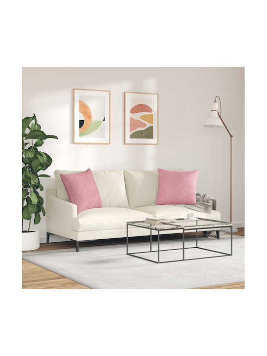 vidaXL Velvet Pink Sofa Cushion 50x50cm