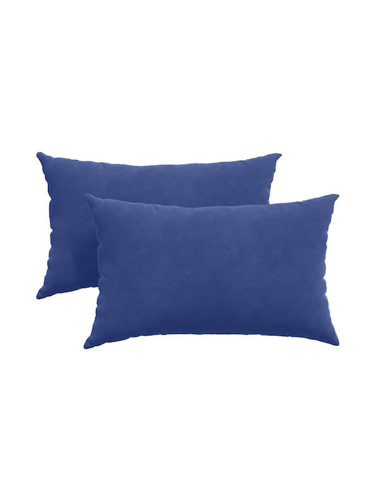 vidaXL Velvet Blue Sofa Cushion Police 30x50cm