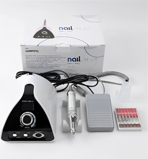 AMILA Zs-711 Nail Drill Power 65W White with Pedal with 35000 Rotations per Minute