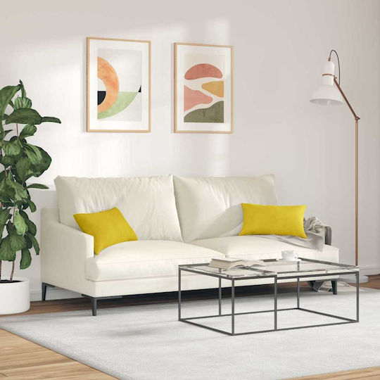vidaXL Throw Pillow Yellow 2 Pieces 30x50cm vidaXL Throw Pillow Yellow 2 Pieces 30x50cm