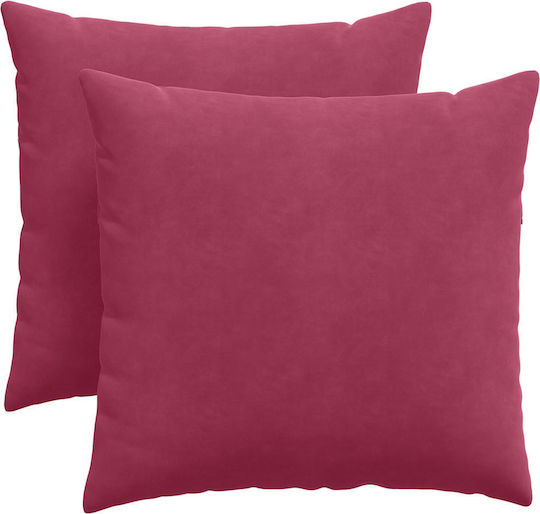 vidaXL Velvet Sofa Cushion Red 45x45cm