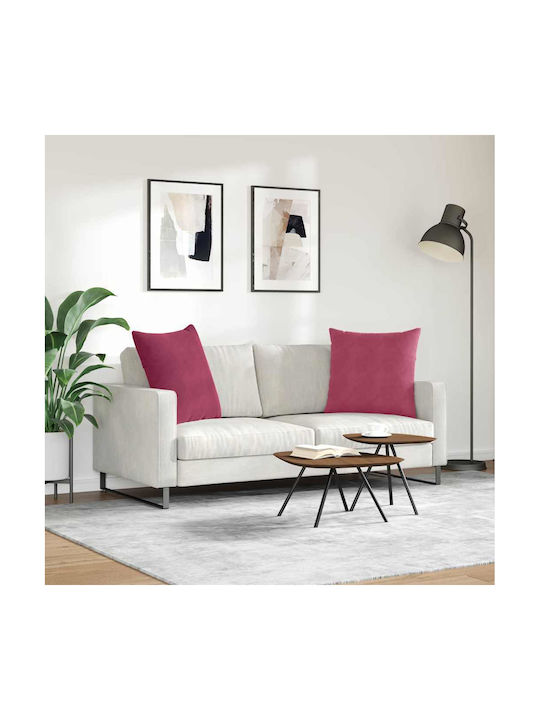 vidaXL Perna De Canapea Din Catifea Roșie 60x60cm