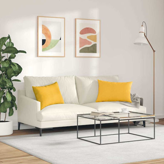 vidaXL Zierkissen Weiches Gelb 2Stücke 40x60cm