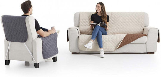 Sofazip Elastic Cover for Four Seater sofa Mustard-ivory 220εκ. 1pcs SZMATMUSIV