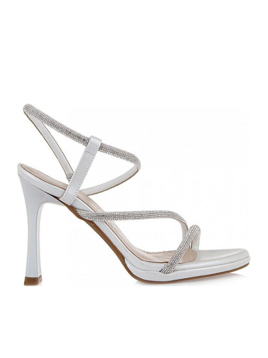 Leather Sandals with Strass Perla