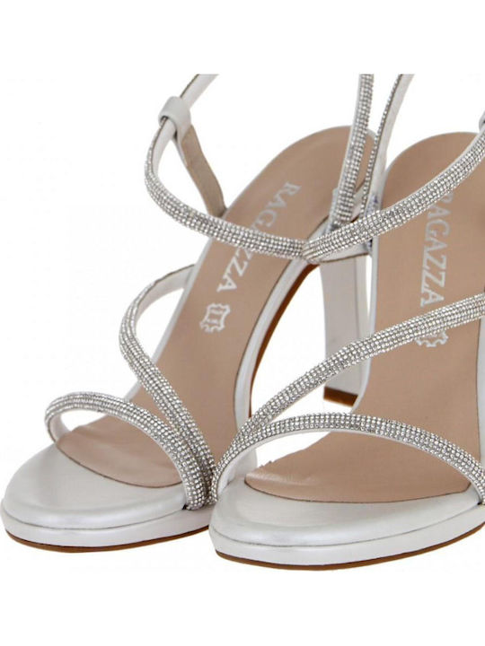 Leather Sandals with Strass Perla