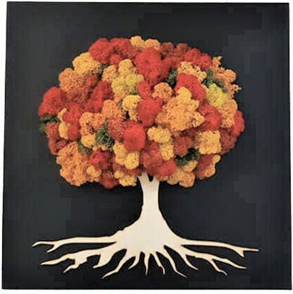 Natural Lichen Painting Autumn Landscape