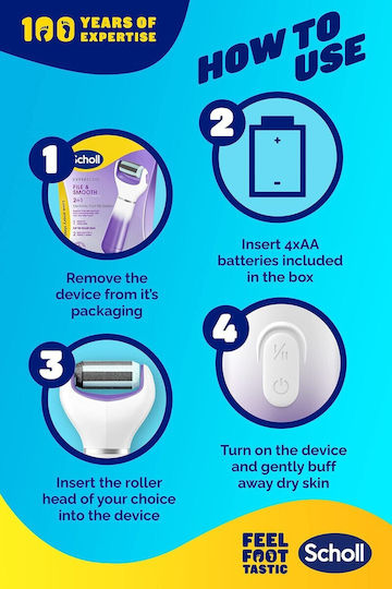 Scholl Lima Electrică pentru Călcâie și Bătături 2 în 1