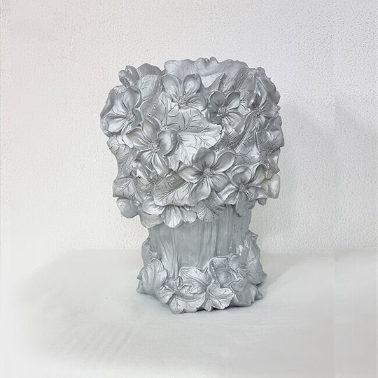 Velve Βάζο Ασημένιο Ασημί Φ17cm Velve Βάζο Ασημένιο Ασημί Φ17cm