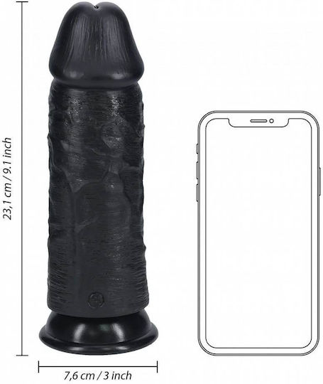 Shots Real Rock Ρεαλιστικό Dildo με Βεντούζα Μαύρο