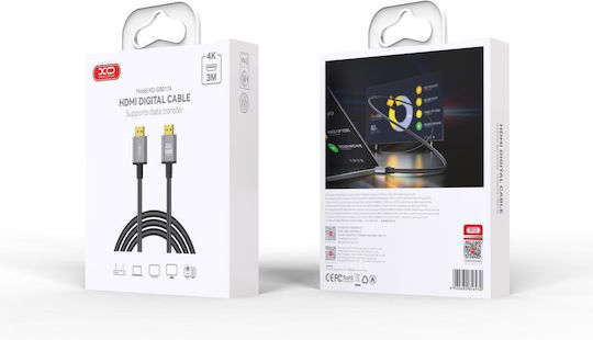 XO HDMI 2.0 Cable HDMI male - HDMI male 3m Black