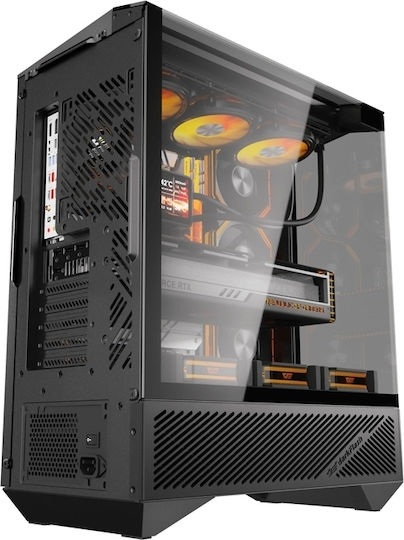 Darkflash DY460 Gaming Midi Tower Κουτί Υπολογιστή με Πλαϊνό Παράθυρο και ARGB Φωτισμό Μαύρο