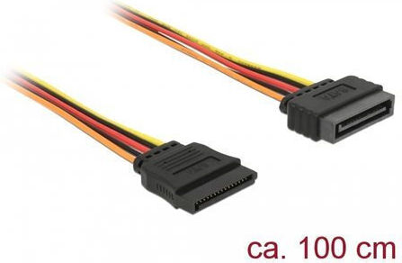 DeLock 15-Pin Sata - 15-Pin Sata Cable 1m Πολύχρωμο 60133