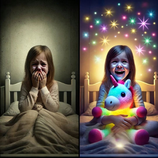 H&S Collection LED Kinderprojektorlampe mit Sternenprojektion